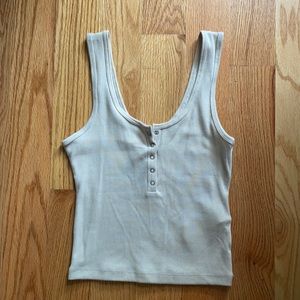 Abercrombie Ribbed Henley Button up Tank